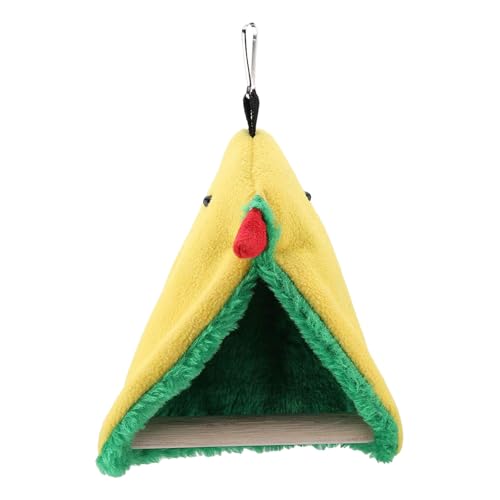 Vogelbett, gemütliches Papagei-Dreieck, Schinken, Käfig-Nachbildung, zum Aufhängen, Plüschzelt, Spielzeug für eine glückliche und bequeme Vogelruhe Heimtierbedarf für Katzen Hunde (Yellow, 13x15cm) Vogelbett, gemütliches Papagei-Dreieck, Schinken, Käfig-Nachbildung, zum Aufhängen, Plüschzelt, Spielzeug für eine glückliche und bequeme Vogelruhe Heimtierbedarf für Katzen Hunde (Yellow, 13x15cm) von Bouasgh
