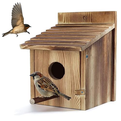 Boutihao Nistkasten, Vogelhaus aus Holz zum Aufhängen für Draußen, Vogelhaus zum Aufhängen Vogelfutterhaus, Nistkasten zum Aufhängen für Garten, Balkon und Terrasse Flugloch Ø 4 cm, 15 x 15 x 22 cm Boutihao Nistkasten, Vogelhaus aus Holz zum Aufhängen für Draußen, Vogelhaus zum Aufhängen Vogelfutterhaus, Nistkasten zum Aufhängen für Garten, Balkon und Terrasse Flugloch Ø 4 cm, 15 x 15 x 22 cm von Boutihao