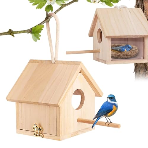 Boutihao Vogelhaus aus Holz Transparent, Vogelhäuser für den Außenbereich mit Stange, Vogelhäuser für den Außenbereich, zum Aufhängen, DIY Deko für Zaunkönig Schwalbe Spatz Kolibri Finken Throstle Boutihao Vogelhaus aus Holz Transparent, Vogelhäuser für den Außenbereich mit Stange, Vogelhäuser für den Außenbereich, zum Aufhängen, DIY Deko für Zaunkönig Schwalbe Spatz Kolibri Finken Throstle von Boutihao