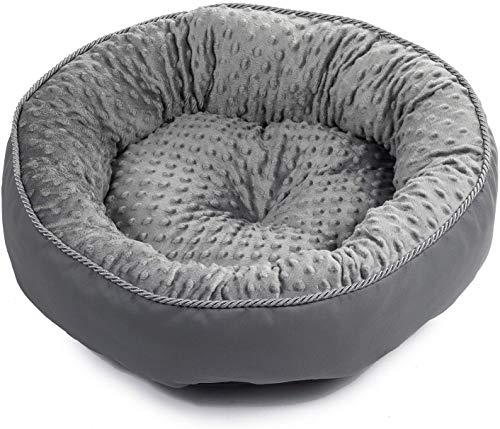 BOUTIQUE ZOO Hundebett Kunstleder Katzenbett Donut Rund Flauschig Plüsch mit Rand - Dunkel Grau - M BOUTIQUE ZOO Hundebett Kunstleder Katzenbett Donut Rund Flauschig Plüsch mit Rand - Dunkel Grau - M von BOUTIQUE ZOO