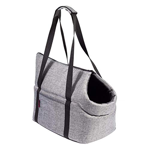 BOUTIQUE ZOO Hundetasche, Welpentasche - Grau, XS bis 3 kg - Tragetasche für kleinen und mittleren Hund, Welpen, Katze von BOUTIQUE ZOO