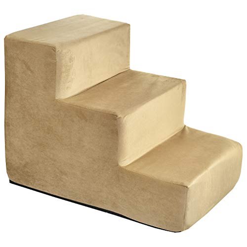 BOUTIQUE ZOO Hundetreppe 30 cm hoch | Katzentreppe Haustiertreppe | 3 Stufen | Hunde Katzen Haustier | für Bett und Auto | Trepp für kleine Hund | Samtstoff | Farbe: Velvet: Beige BOUTIQUE ZOO Hundetreppe 30 cm hoch | Katzentreppe Haustiertreppe | 3 Stufen | Hunde Katzen Haustier | für Bett und Auto | Trepp für kleine Hund | Samtstoff | Farbe: Velvet: Beige von BOUTIQUE ZOO
