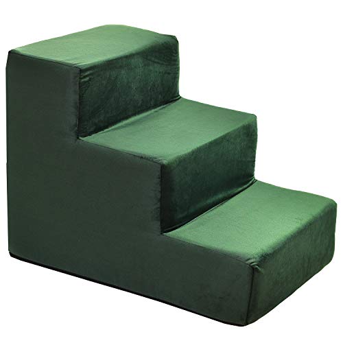 BOUTIQUE ZOO Hundetreppe 30 cm hoch | Katzentreppe Haustiertreppe | 3 Stufen | Hunde Katzen Haustier | für Bett und Auto | Trepp für kleine Hund | Samtstoff | Farbe: Velvet: Grün BOUTIQUE ZOO Hundetreppe 30 cm hoch | Katzentreppe Haustiertreppe | 3 Stufen | Hunde Katzen Haustier | für Bett und Auto | Trepp für kleine Hund | Samtstoff | Farbe: Velvet: Grün von BOUTIQUE ZOO