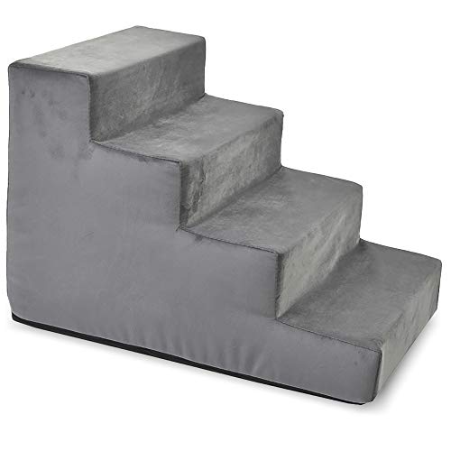 BOUTIQUE ZOO Hundetreppe 40 cm hoch | Katzentreppe Haustiertreppe | 4 Stufen | Hunde Katzen Haustier | für Bett und Auto | Trepp für kleine Hund | Samtstoff | Farbe: Velvet: Grau BOUTIQUE ZOO Hundetreppe 40 cm hoch | Katzentreppe Haustiertreppe | 4 Stufen | Hunde Katzen Haustier | für Bett und Auto | Trepp für kleine Hund | Samtstoff | Farbe: Velvet: Grau von BOUTIQUE ZOO