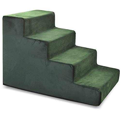 BOUTIQUE ZOO Hundetreppe 40 cm hoch | Katzentreppe Haustiertreppe | 4 Stufen | Hunde Katzen Haustier | für Bett und Auto | Trepp für kleine Hund | Samtstoff | Farbe: Velvet: Grün BOUTIQUE ZOO Hundetreppe 40 cm hoch | Katzentreppe Haustiertreppe | 4 Stufen | Hunde Katzen Haustier | für Bett und Auto | Trepp für kleine Hund | Samtstoff | Farbe: Velvet: Grün von BOUTIQUE ZOO