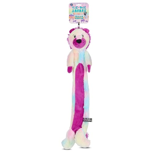Bow Wow 61 cm langes Plüsch-Hundespielzeug – Knisterkörper und Quietschkopf – interaktives Zerr- und Apportierspielzeug – Farben können variieren (Farm, Safari, Einhorn, Zebra) von Bow Wow Pet