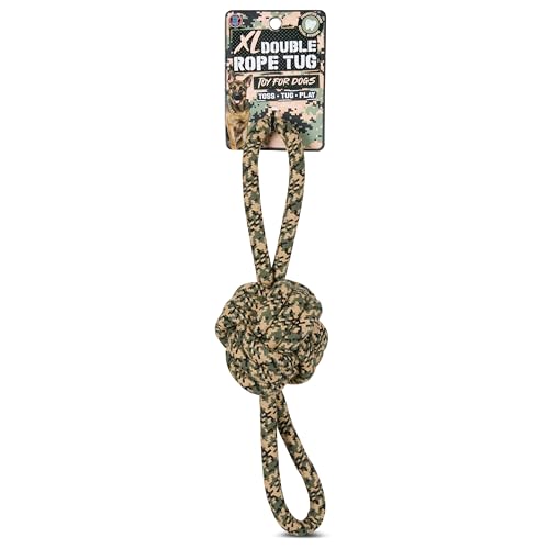 Bow Wow Camo Hundespielzeug aus Seil, langlebiges Seil, Kau- und Zerrspielzeug – XL & Standardgrößen – sanft zu den Zähnen, ideal für Zahngesundheit & interaktives Spielen von Bow Wow Pet