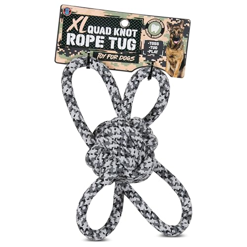 Bow Wow Camo Hundespielzeug aus Seil, langlebiges Seil, Kau- und Zerrspielzeug – XL & Standardgrößen – sanft zu den Zähnen, ideal für Zahngesundheit & interaktives Spielen von Bow Wow Pet