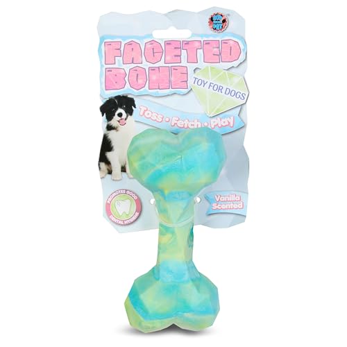 Bow Wow Ombre Geo Bone Hunde-Kauspielzeug – Tough TPR Build, Vanilleduft – Robuster Knochen für aggressive Kauer von Bow Wow Pet