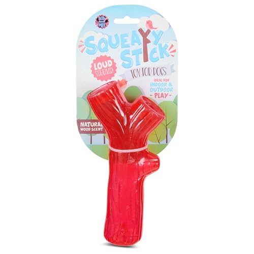 Bow Wow Quietschender Stick Hundespielzeug - Lauter Quietscher mit realistischem Holzduft, langlebiger Gummi-TPR-Kaustab für mittelgroße bis große Hunde, interaktives & Solo-Spielen von Bow Wow Pet