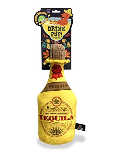 Bow Wow Pet Tequila Hundespielzeug in Flasche, quietschendes Plüsch, einteilig, Haustier-Zähne, Spielzeug (97677) von Bow Wow Pet