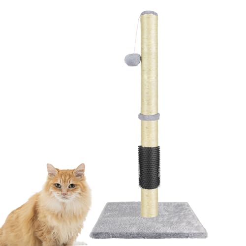 80 cm Katzenkratzbaum für Katzen, Kratzbaum, Stabiler Kratzturm füR Katzen, Starker Vertikaler Pfosten, KatzenpflegegeräT, Sisalseil und Weichem, Glattem PlüSchbezug (Grau) von Bowose