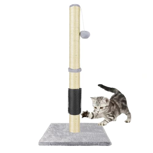 80CM Kratzbaum mit hängendem Spielzeug für Wohnungskatzen, Katzenkratzbaum mit natürlichem Sisalseil und weichem Plüschbezug, Selbstpflege für Katzen, platzsparender von Bowose