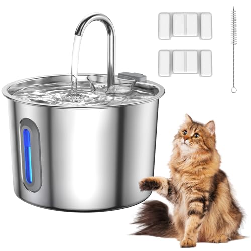 Katzenbrunnen für Haustiere, 2,2 l Trinkbrunnen für Haustiere, LED-Wasserstandsanzeige, 2 Filterelemente, automatischer Trinkbrunnen für Katzen und kleine Hunde, spülmaschinenfest Katzenbrunnen für Haustiere, 2,2 l Trinkbrunnen für Haustiere, LED-Wasserstandsanzeige, 2 Filterelemente, automatischer Trinkbrunnen für Katzen und kleine Hunde, spülmaschinenfest von Bowose