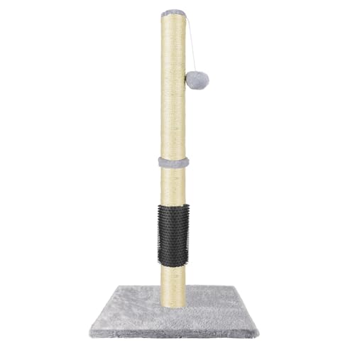 Kratzbaum 80 cm, Kletterbaum für Katzen, vertikaler Kratzbaum aus Sisal mit Plüschbasis, mit hängendem Ballspielzeug, Selbstmassagebürste, grau Spielturm für Kätzchen für drinnen Kratzbaum 80 cm, Kletterbaum für Katzen, vertikaler Kratzbaum aus Sisal mit Plüschbasis, mit hängendem Ballspielzeug, Selbstmassagebürste, grau Spielturm für Kätzchen für drinnen von Bowose