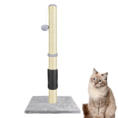 Kratzbaum 80cm, Katzenkratzbaum Mit NatüRlichem Sisalseil, HäNgendem Ball und Katzen-SelbstpflegegeräT, StrapazierfäHiger Teppichbezug, Robuste Basis, Kratzbaum für Katzen von Bowose