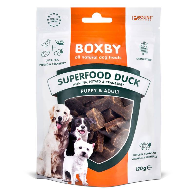 Boxby Superfood-Snacks mit Ente, Erbse und Cranberry - Sparpaket: 2 x 120 g von Boxby