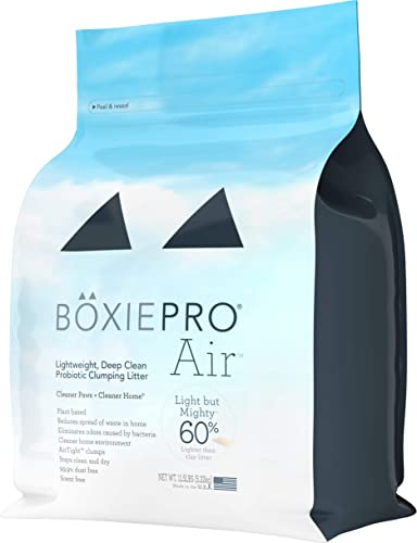 BoxiePro Air Lightweight, Deep Clean, Scent Free, Hard Clumping Cat Litter - Plant-Based Formula - Cleaner Home - Ultra Clean Litter Box, Probiotic Powered Odor Control, 99.9% Dust Free - Amazon Vine von BoxiePro