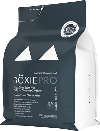BoxiePro Deep Clean, Scent Free, Probiotisches klumpendes Katzenstreu – Tonformel – Cleaner Home – Ultra Clean Katzentoilette, probiotische Geruchskontrolle, hartes Klumpstreu, 99,9% staubfrei von BoxiePro