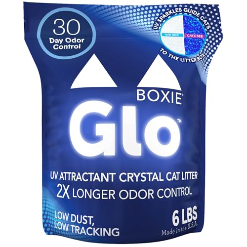 Boxie® Glo™ Katzenstreu, 30 Tage, geruchskontrollierend, 2,7 kg, Nicht klumpend, Kristall-Kätzchenstreu von Boxiecat