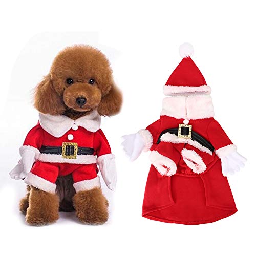 Boxwizard Weihnachten Hund Kleidung für kleine Hunde Haustier Baumwolle Bequemes Kostüm mit Hut Katze für kleine Hunde Welpen (XL) von Boxwizard