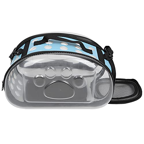 Boxwizard Zusammenklappbare Haustiertragetasche für den Außenbereich, Transparenter Schulterkäfig für Katzenwelpen (Blau) von Boxwizard