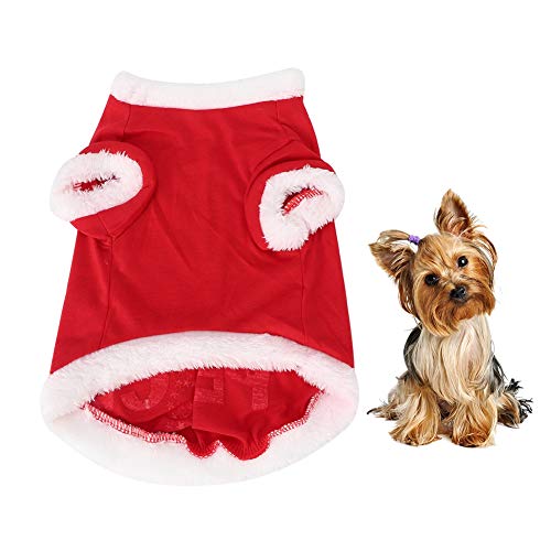 Hunde-Weihnachtskleidung, rotes Plüsch-Liebesmuster, Kostüm für Haustiere, Weihnachtskleid, Urlaubsparty, Kleidung für Katzen, (XL) von Boxwizard
