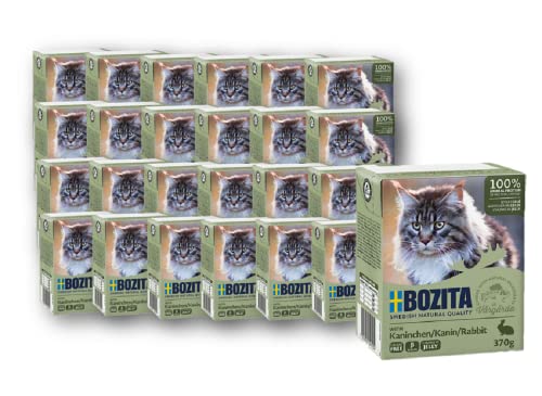 BOZITA Cat │ Häppchen in Gelee mit Kaninchen - Sparpaket 24 x 370g │ Katzenfutter nass - Tetrapack von Bozita Cat