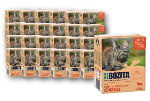 BOZITA Cat │ Häppchen in Gelee mit Lamm - Sparpaket 24 x 370g │Katzenfutter nass - Tetrapack von Bozita Cat