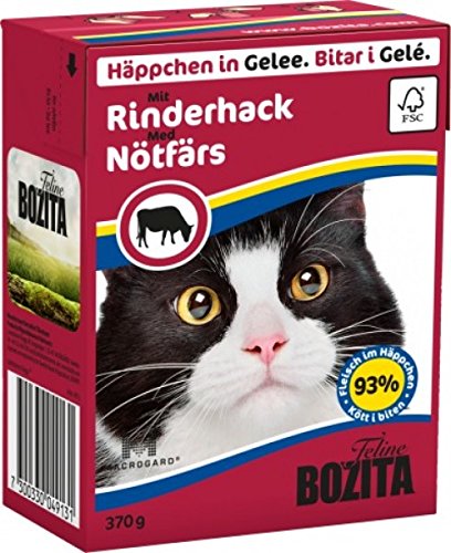Bozita Bozita Feline Tetra Recart Häppchen in Gelee Rinderhack 370g von Bozita
