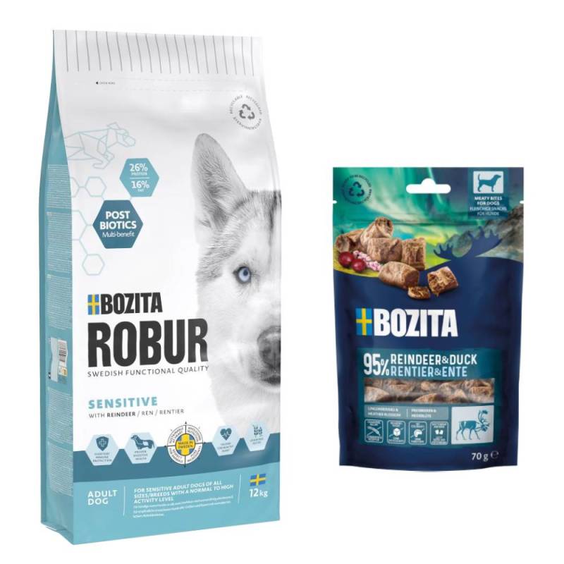 7,5 kg / 12 kg Bozita Robur + 2 x 70 g Meaty Bites mit Rentier & Ente gratis! - 12 kg Sensitive Getreidefrei Rentier 7,5 kg / 12 kg Bozita Robur + 2 x 70 g Meaty Bites mit Rentier & Ente gratis! - 12 kg Sensitive Getreidefrei Rentier von Bozita Robur