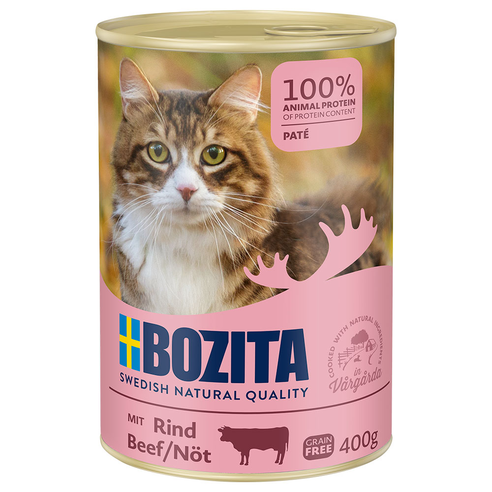 10 + 2 gratis! 12 x 400 g Bozita Pate - Rind von Bozita
