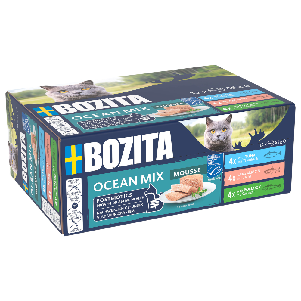 10 + 2 gratis! 12 x 85 g Bozita Mousse - Ocean Mix 10 + 2 gratis! 12 x 85 g Bozita Mousse - Ocean Mix von Bozita