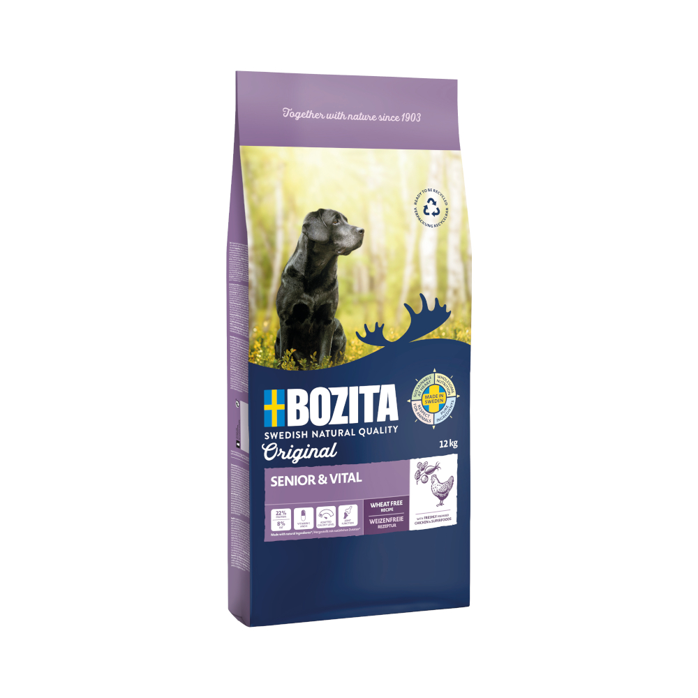 12 kg Bozita Original zum Sonderpreis! - Senior & Vital mit Huhn - Weizenfrei von Bozita