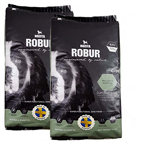 2 x 14 kg Bozita Robur Mother & Puppy XL Hundefutter für Welpen und Junghunde von Bozita