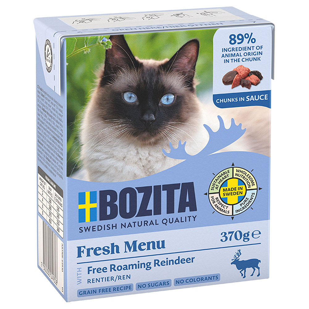 6 x 370 g Bozita Tetra Häppchen in Gelee oder Soße zum Sonderpreis! - Rentier in Soße 6 x 370 g Bozita Tetra Häppchen in Gelee oder Soße zum Sonderpreis! - Rentier in Soße von Bozita