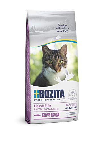 BOZITA Hair & Skin Weizenfrei mit Lachs - Trockenfutter für erwachsene Katzen, dass Haut- und Fellpflege unterstützt, 2 kg von Bozita