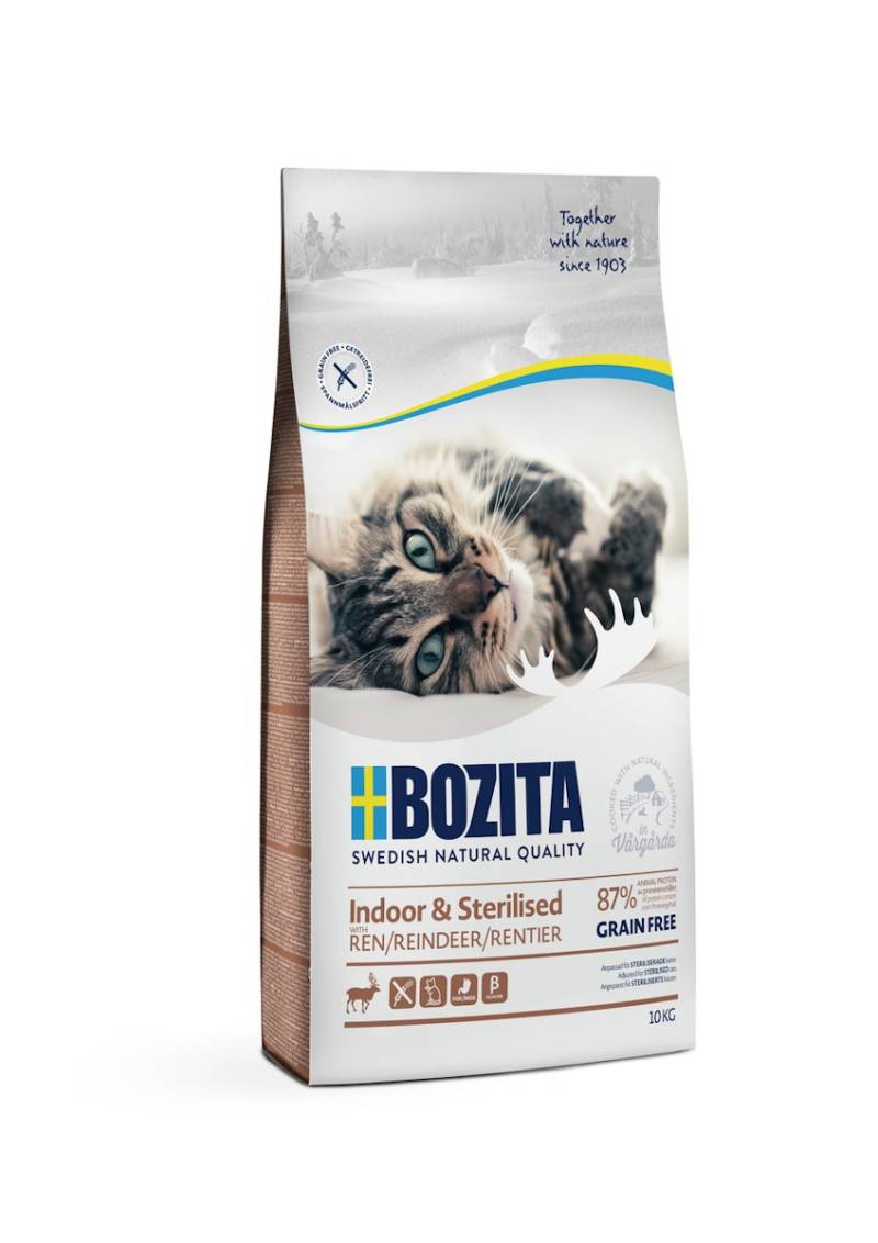 Bozita Indoor & Sterilised Grain Free Reindeer Katzentrockenfutter 10 Kilogramm