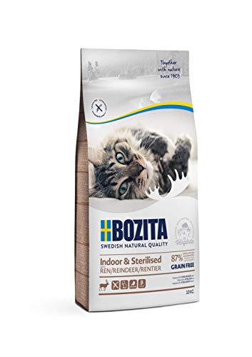 BOZITA Indoor & Sterilised Getreidefrei mit Rentier - Trockenfutter für erwachsene hauptsächlich drinnen lebende Katzen, 10 kg von Bozita