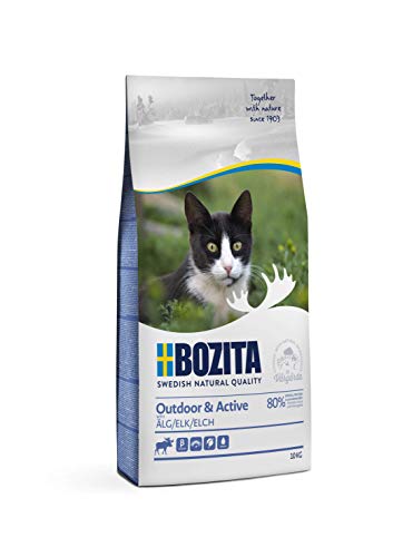 Bozita Outdoor & Active Katzentrockenfutter mit Elch – 2000g – weizenfreies Trockenfutter für aktive, sensible Katzen – 30 % Protein, 20 % Fett – ohne Zucker & Gentechnik – aus Schweden von Bozita