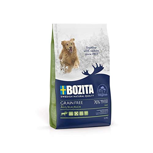 Bozita Grain Free Elch 12 kg | Hundetrockenfutter aus Schweden getreidefrei mit hohem Fleischanteil von Bozita