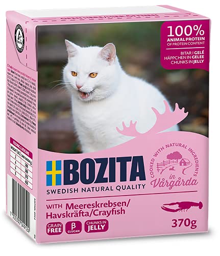 Bozita Häppchen in Gelee Nassfutter mit Meereskrebsen im Tetra Recart 16x370g - Getreidefrei - nachhaltig produziertes Katzenfutter für erwachsene Katzen - Alleinfuttermittel Bozita Häppchen in Gelee Nassfutter mit Meereskrebsen im Tetra Recart 16x370g - Getreidefrei - nachhaltig produziertes Katzenfutter für erwachsene Katzen - Alleinfuttermittel von Bozita