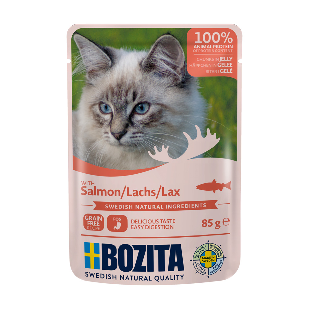 Bozita Häppchen in Gelee Pouch 12 x 85 g - Lachs von Bozita