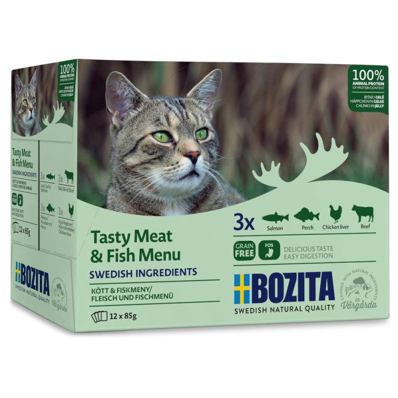 Bozita Häppchen in Gelee Pouch 12 x 85 g - Rind von Bozita