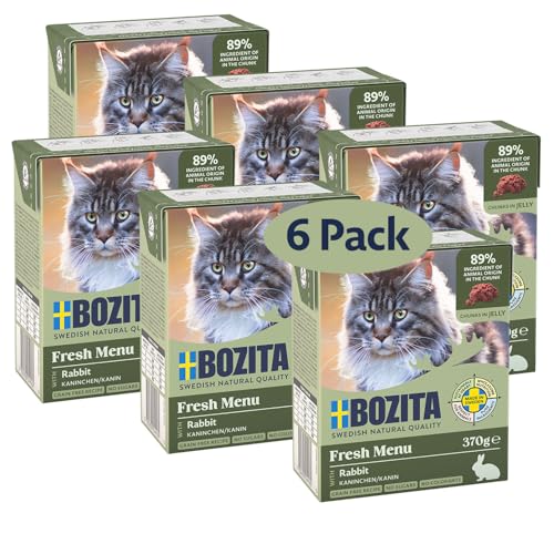 Bozita Häppchen in Gelee mit Kaninchen Multibox 6x370g im Tetra von Bozita