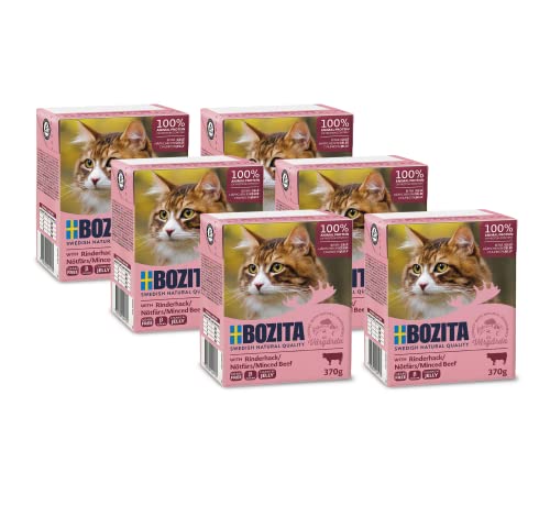 Bozita Häppchen in Gelee mit Rinderhack Multibox 6x370g im Tetra von Bozita