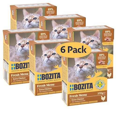 Bozita Häppchen in Gelee mit viel Huhn Multibox 6x370g im Tetra, 370g (6er Pack) von Bozita