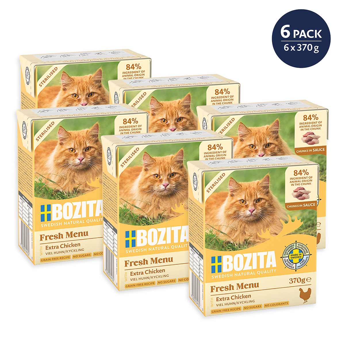 Bozita Häppchen in Sauce Sterilised Huhn 6x370 g Bozita Häppchen in Sauce Sterilised Huhn 6x370 g von Bozita