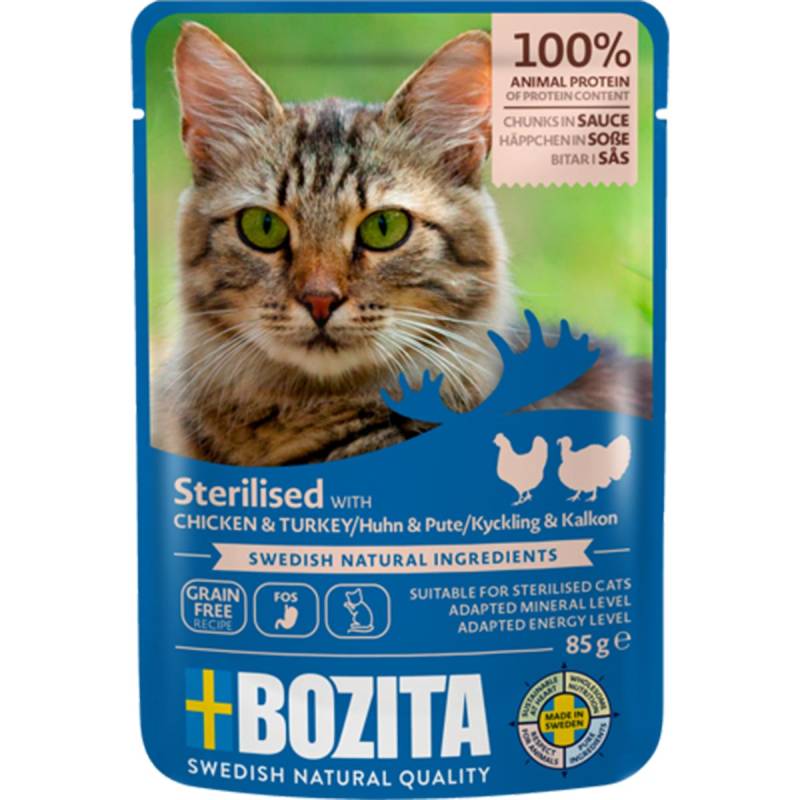Bozita Häppchen in Sauce Sterilised Huhn und Pute 12x85 g von Bozita