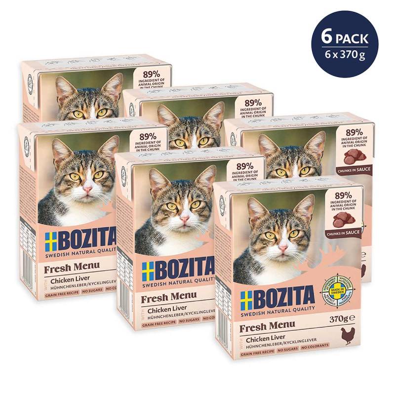 Bozita Häppchen in Sauce mit Hühnchenleber 6x370 g von Bozita